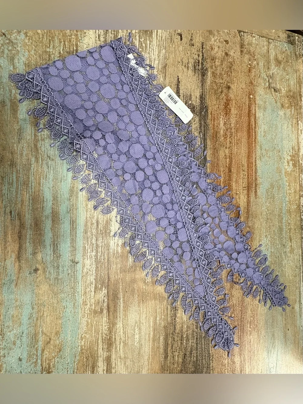 Chico's Lavender Lace Crochet Scarf
